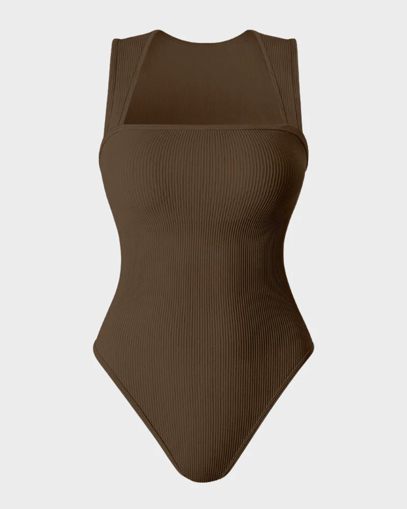 Square neck stretch tights