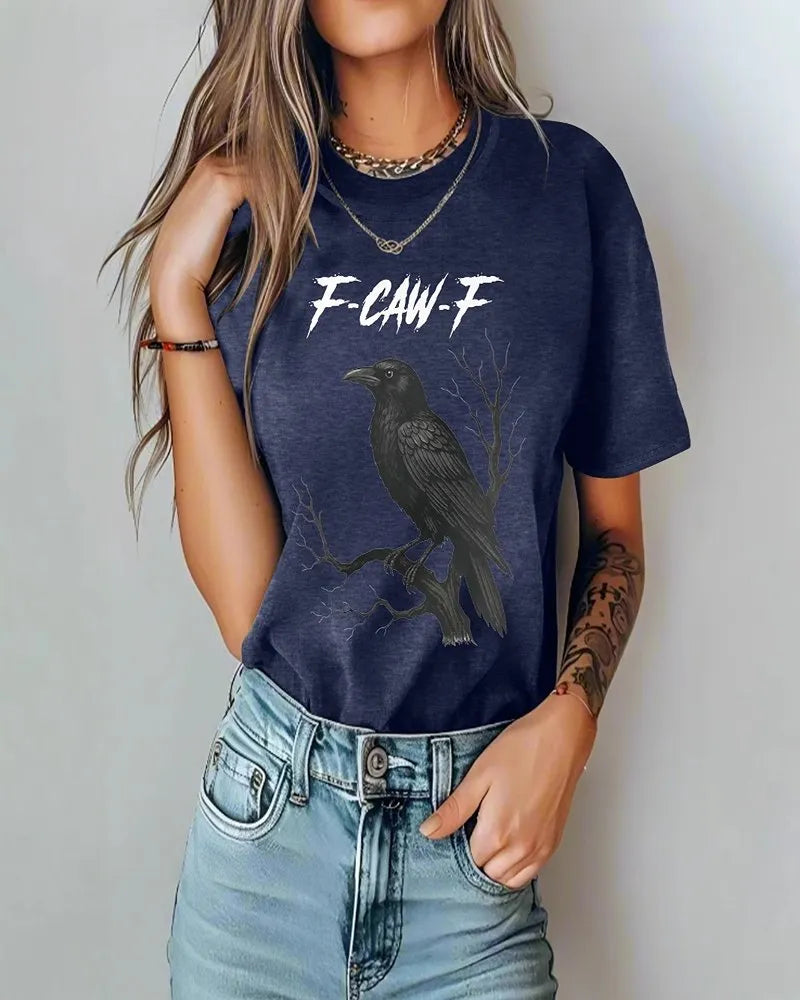 Unisex Design T-Shirt – Featuring Bold Raven Design with Full Moon