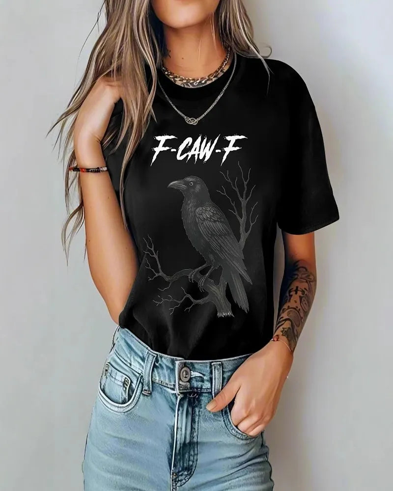 Unisex Design T-Shirt – Featuring Bold Raven Design with Full Moon