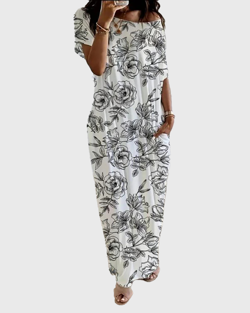 Women's Solid Color Batwing Sleeve Lounge Dress