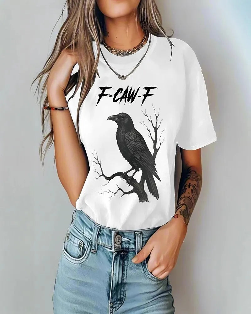 Unisex Design T-Shirt – Featuring Bold Raven Design with Full Moon