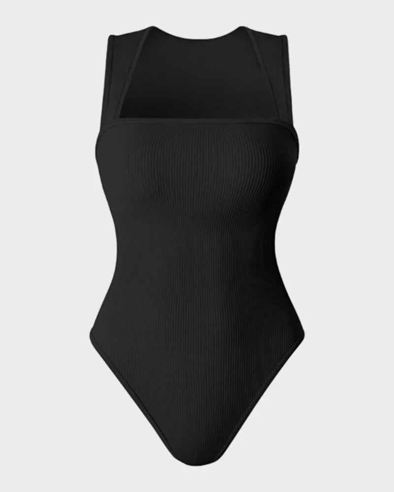 Square neck stretch tights