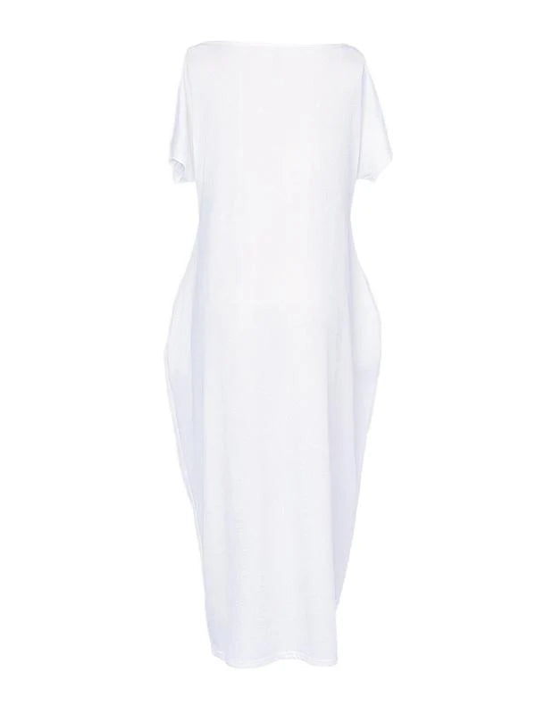 Women's Solid Color Batwing Sleeve Lounge Dress