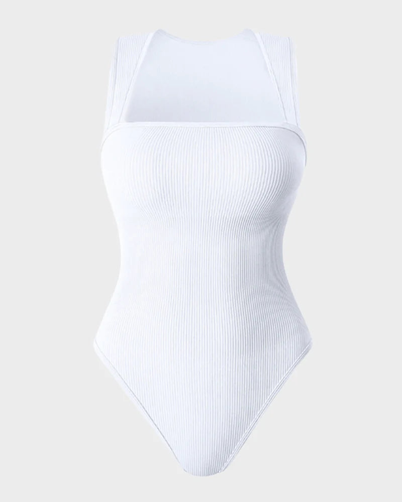 Square neck stretch tights