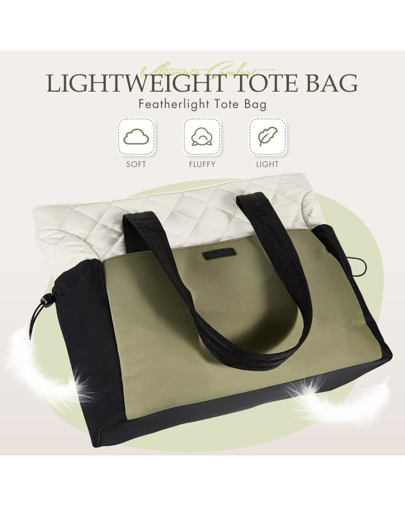 UUH Stylish Puffer Tote Bag for Women with Wallet