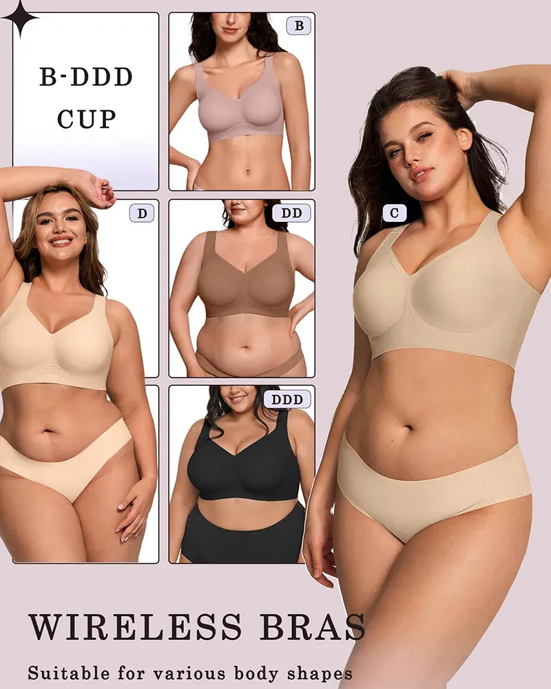 Plus Size Wireless Full Coverage Jelly Smoothing Bra