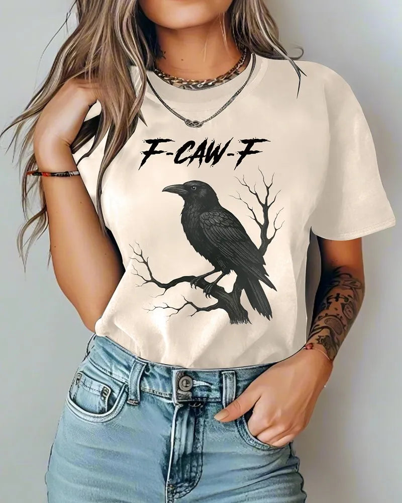 Unisex Design T-Shirt – Featuring Bold Raven Design with Full Moon