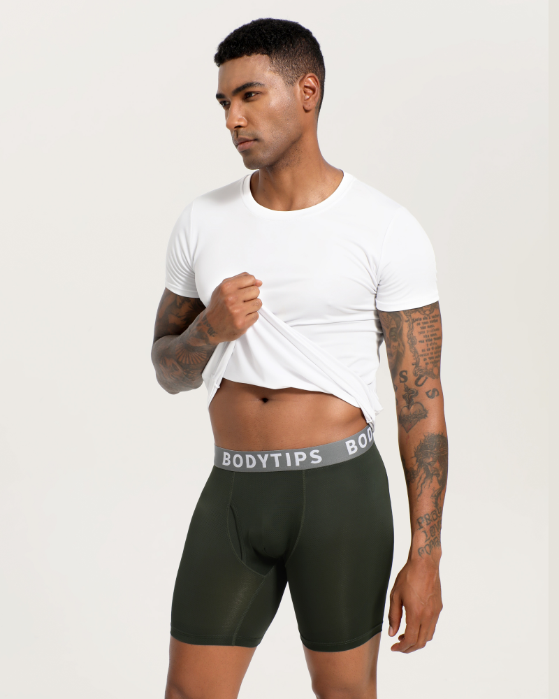 Mesh breathbable Boxer Shorts with fly