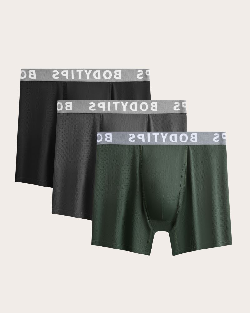 Mesh breathbable Boxer Shorts with fly