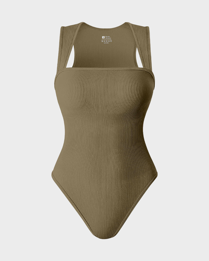 Square neck stretch tights
