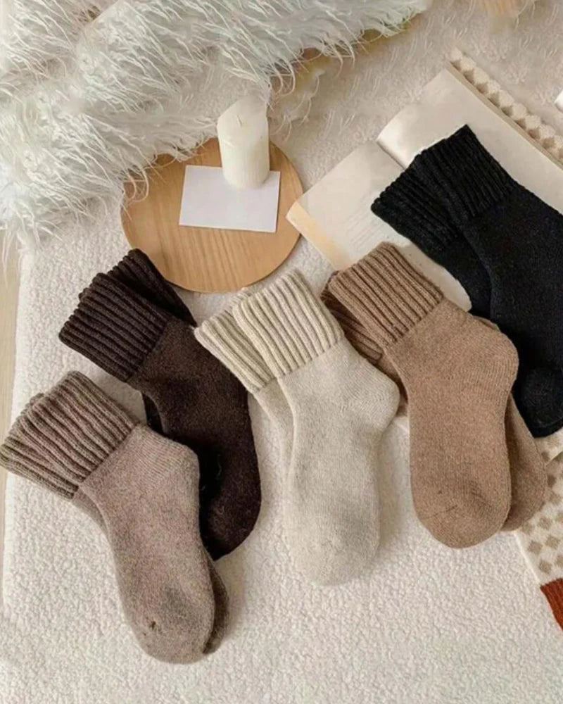 Cashmere casual soft comfy warm socks for fall and winter[5 pairs]