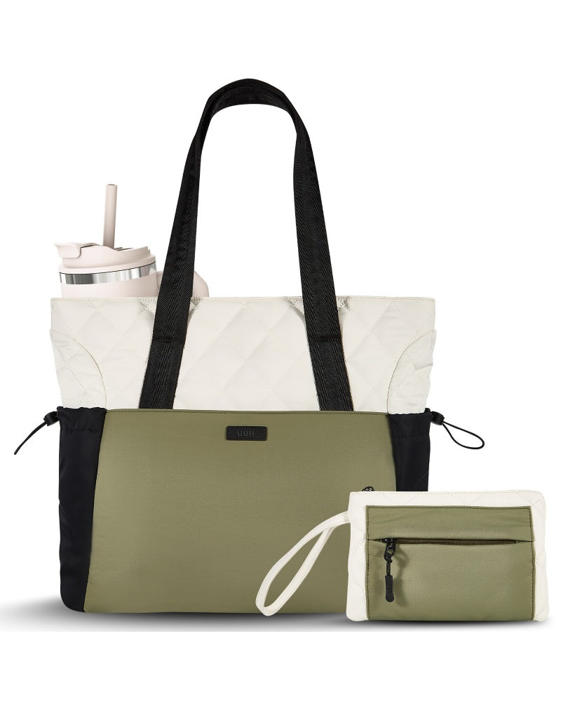 UUH Stylish Puffer Tote Bag for Women with Wallet