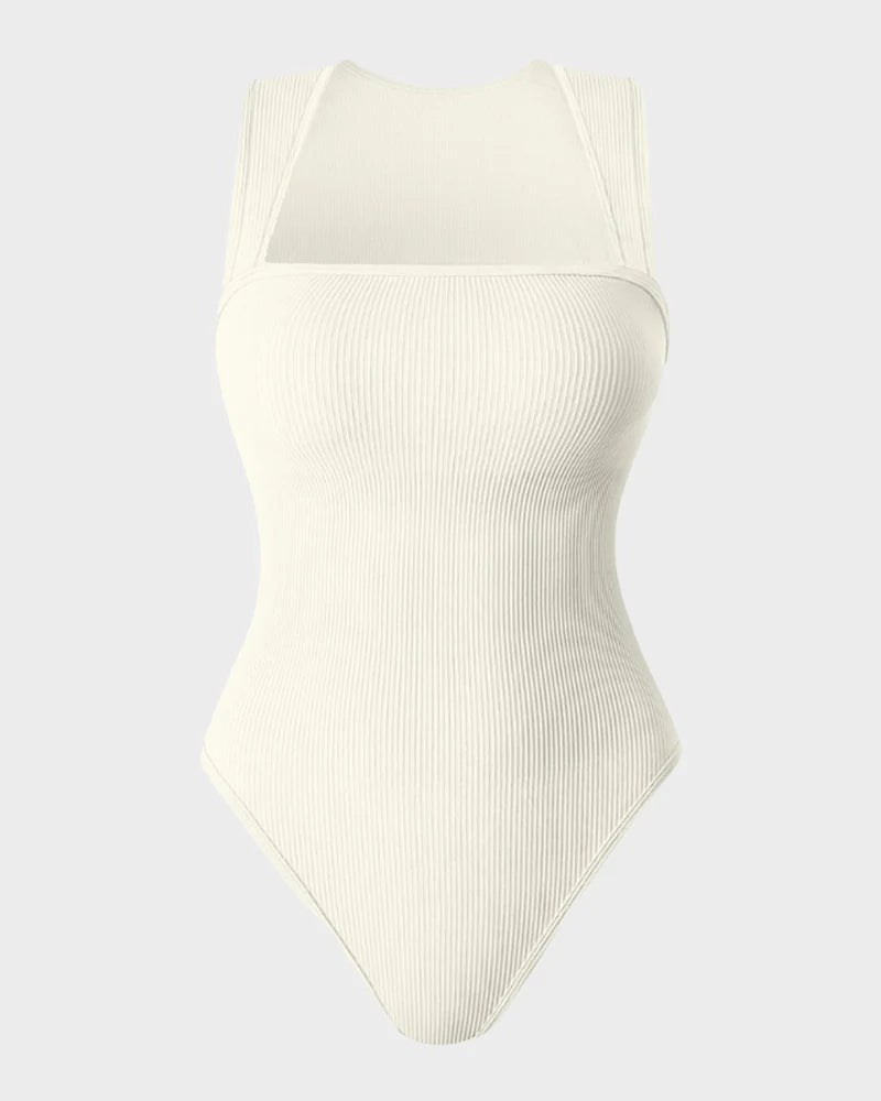 Square neck stretch tights