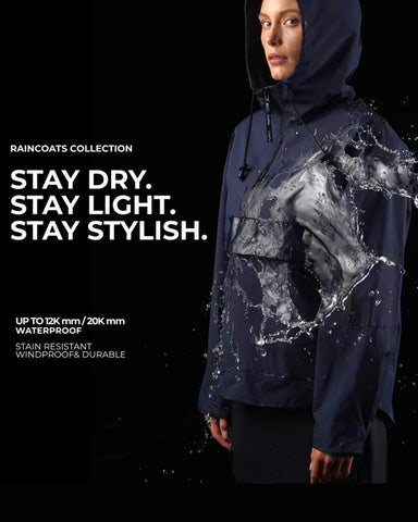 Women's  Waterproof Oversized Fall Hoodie Coat  Jacket with Adjustable Waist, Hood & Cuffs, Jacket Outerwear with