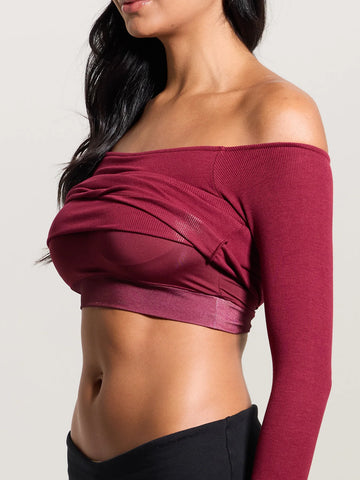 Ribbed Off The Shoulder Brami