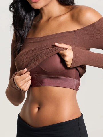 Ribbed Off The Shoulder Brami