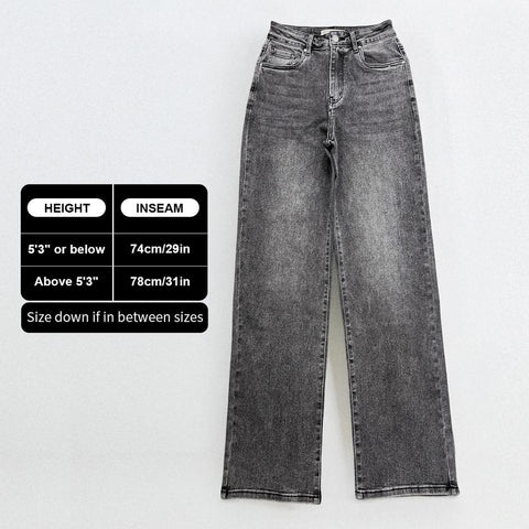 Women's Minimalist High Waist Denim Stretch Wide Leg Jeans