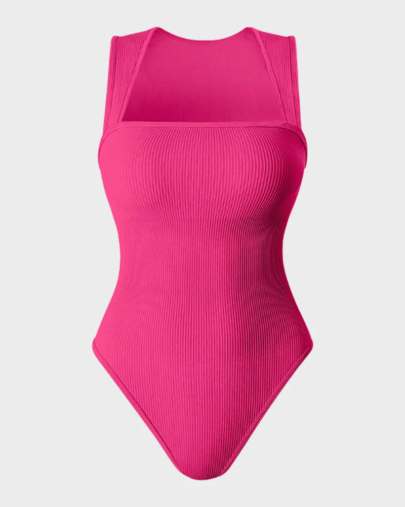 Square neck stretch tights