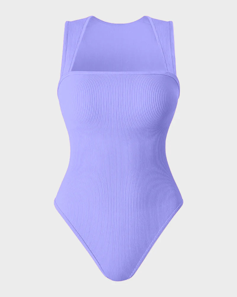 Square neck stretch tights