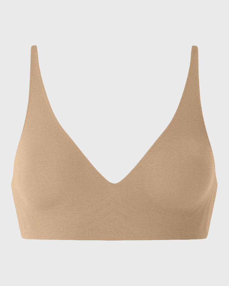 Seamless V-Neck Bra – Wireless, Adjustable & Buttery Soft