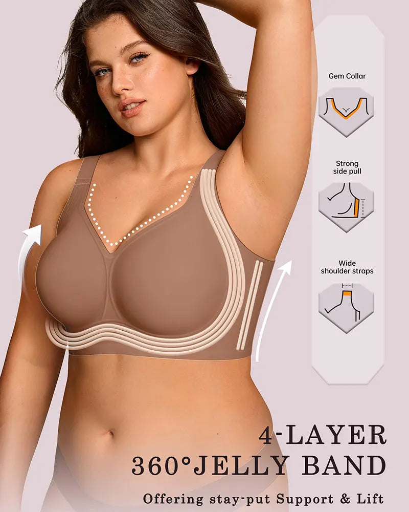 Plus Size Wireless Full Coverage Jelly Smoothing Bra