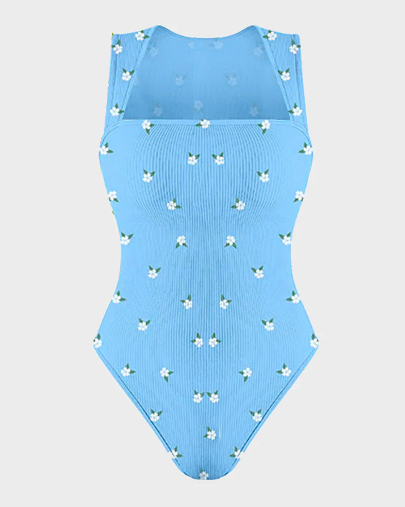 Square neck stretch tights