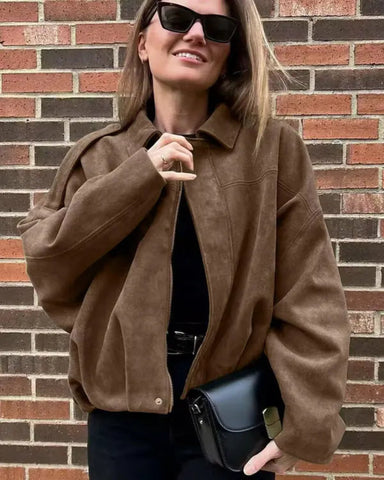 Aviator Jacket Woman,2025 Streetwear Pleats Short Jacket Woman