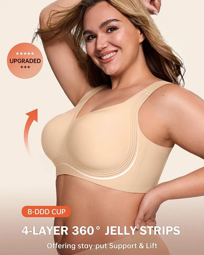 Plus Size Wireless Full Coverage Jelly Smoothing Bra