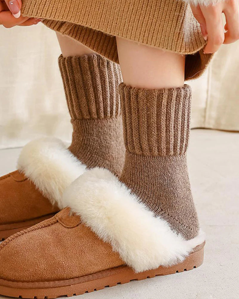 Cashmere casual soft comfy warm socks for fall and winter[5 pairs]