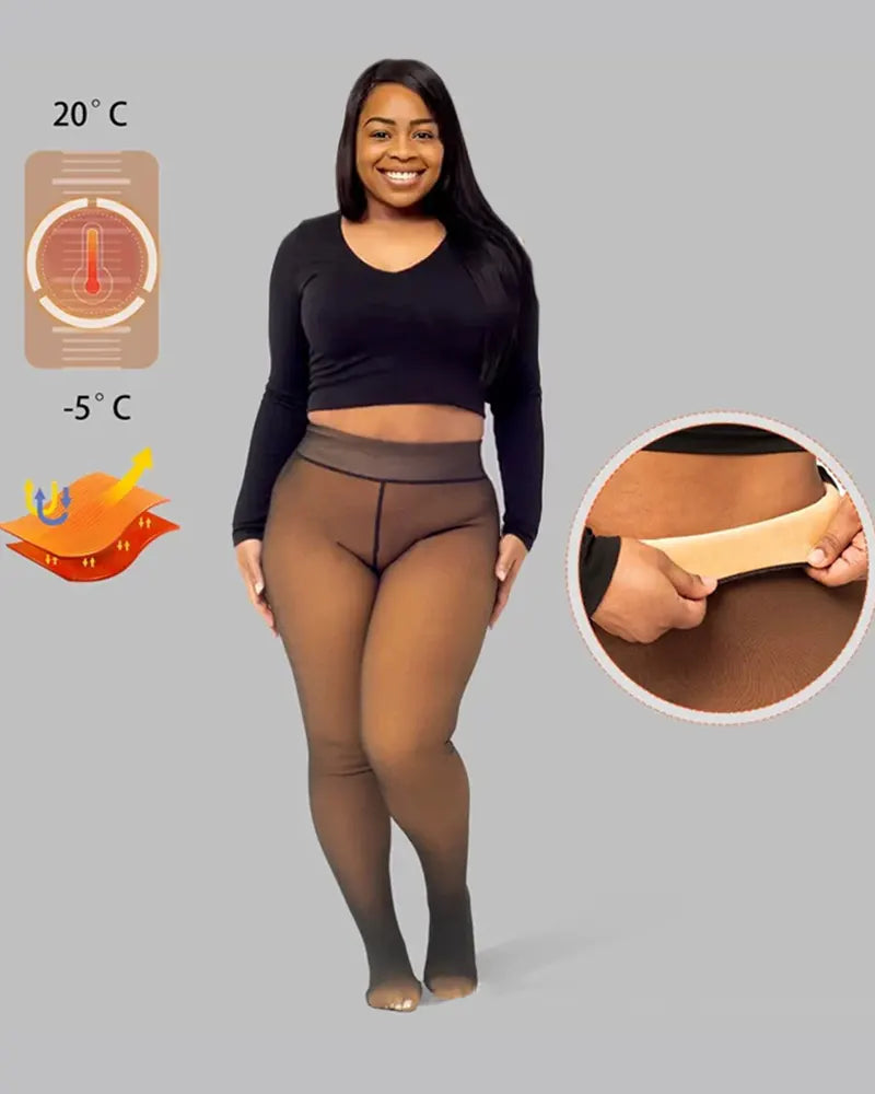 Viral One-Seam Shaping Fleece Leggings with High-Waist Tummy Control Cashmere Lining and One-Piece Cut