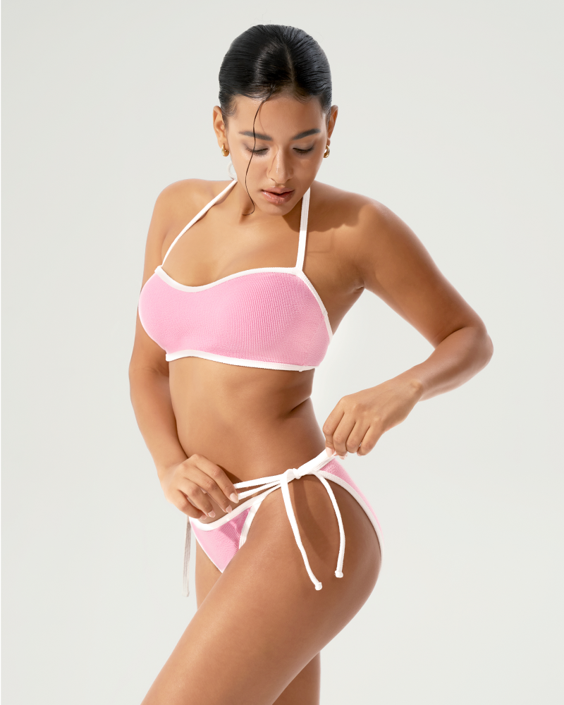 Ribbed Halter Bikini Set