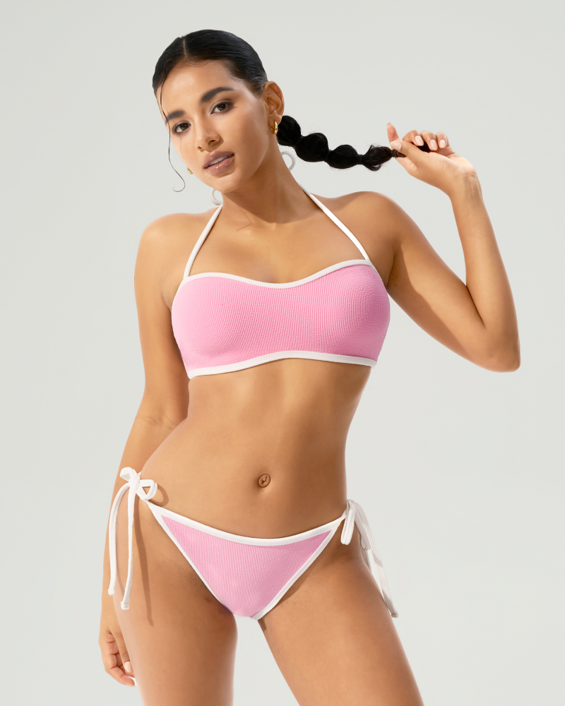 Ribbed Halter Bikini Set