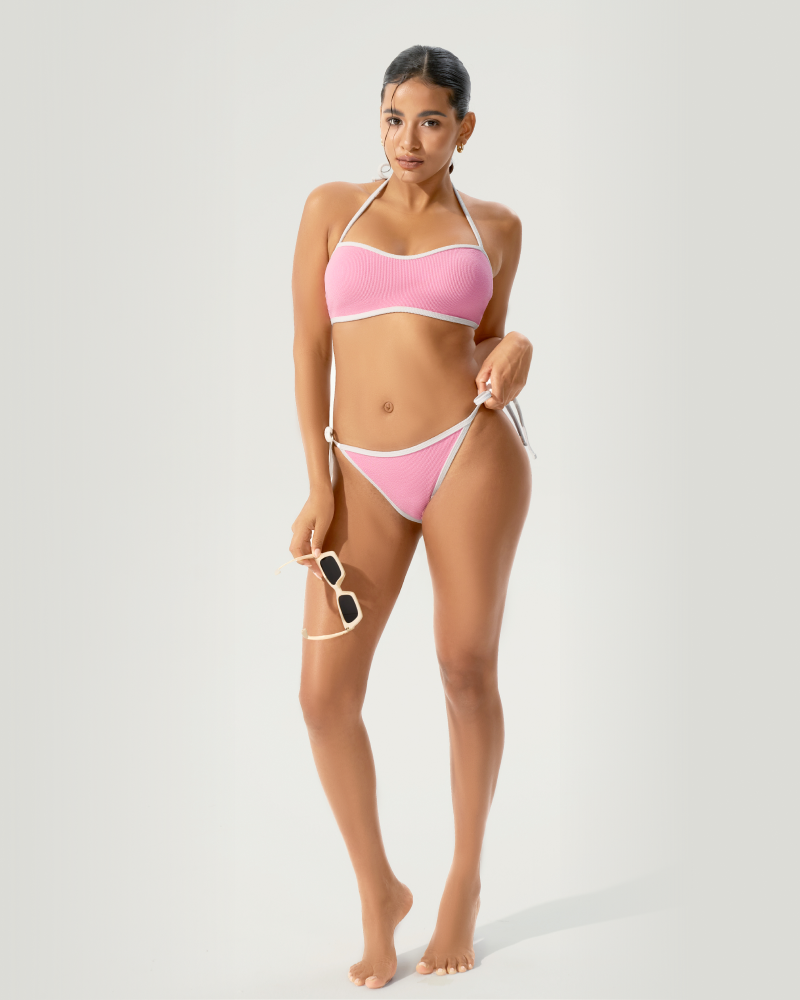 Ribbed Halter Bikini Set