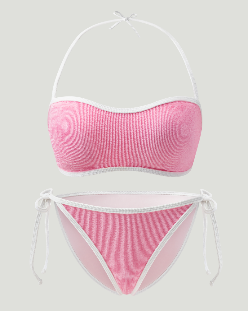 Ribbed Halter Bikini Set