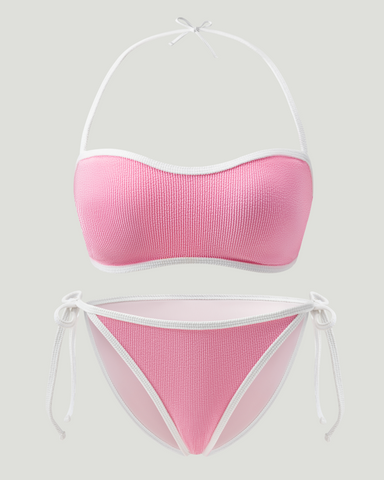 Ribbed Halter Bikini Set