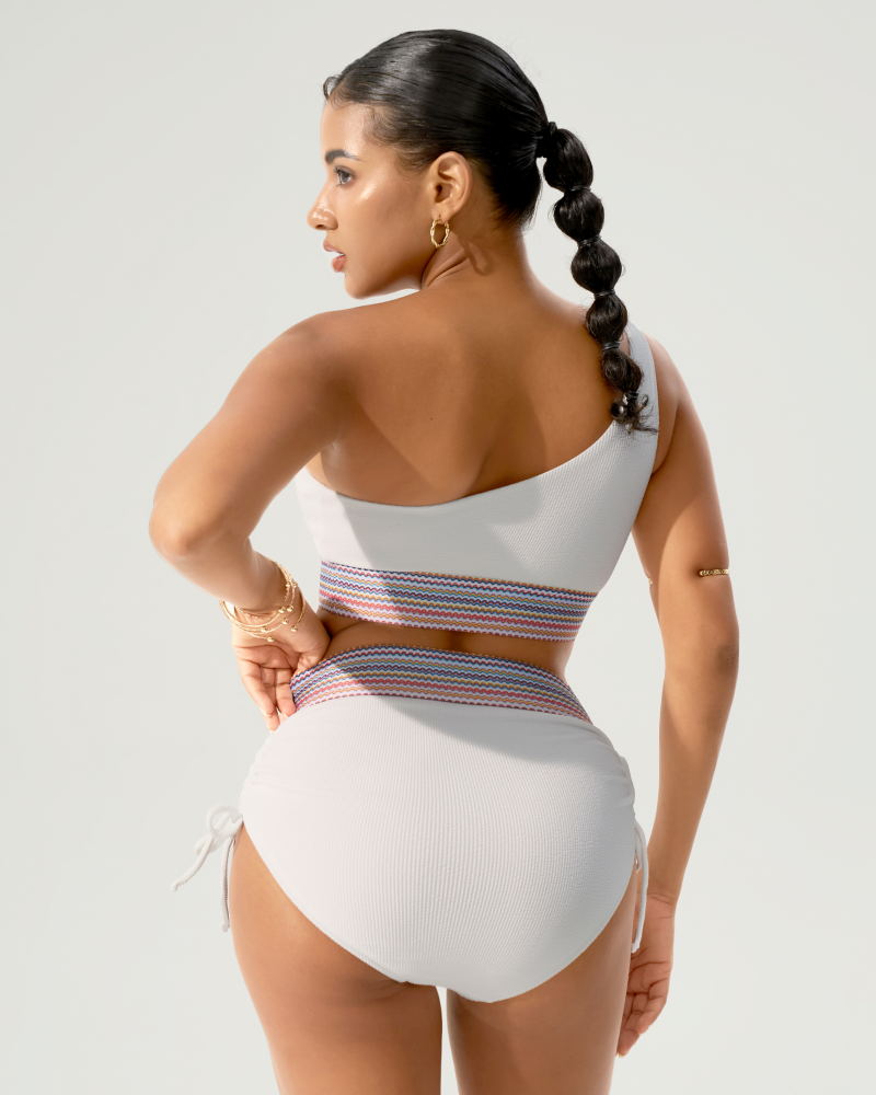 Ribbed Off-Shoulder Bikini Set