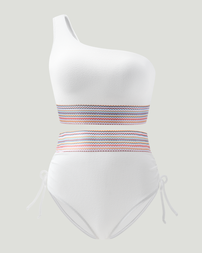 Ribbed Off-Shoulder Bikini Set