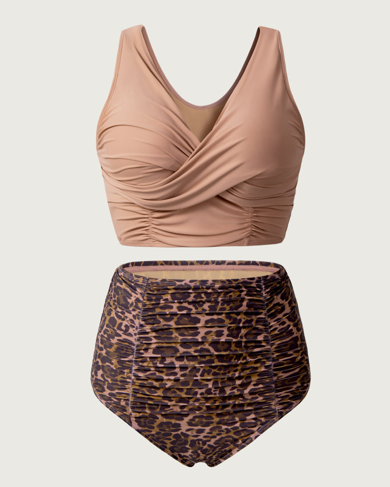 Tank-Style Leopard Print Tankini Set