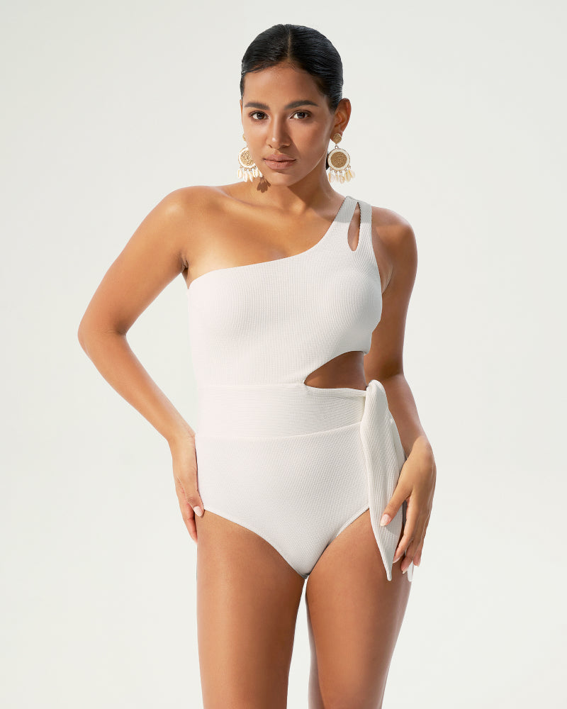 Asymmetrical Shoulder Cutout Bodysuit