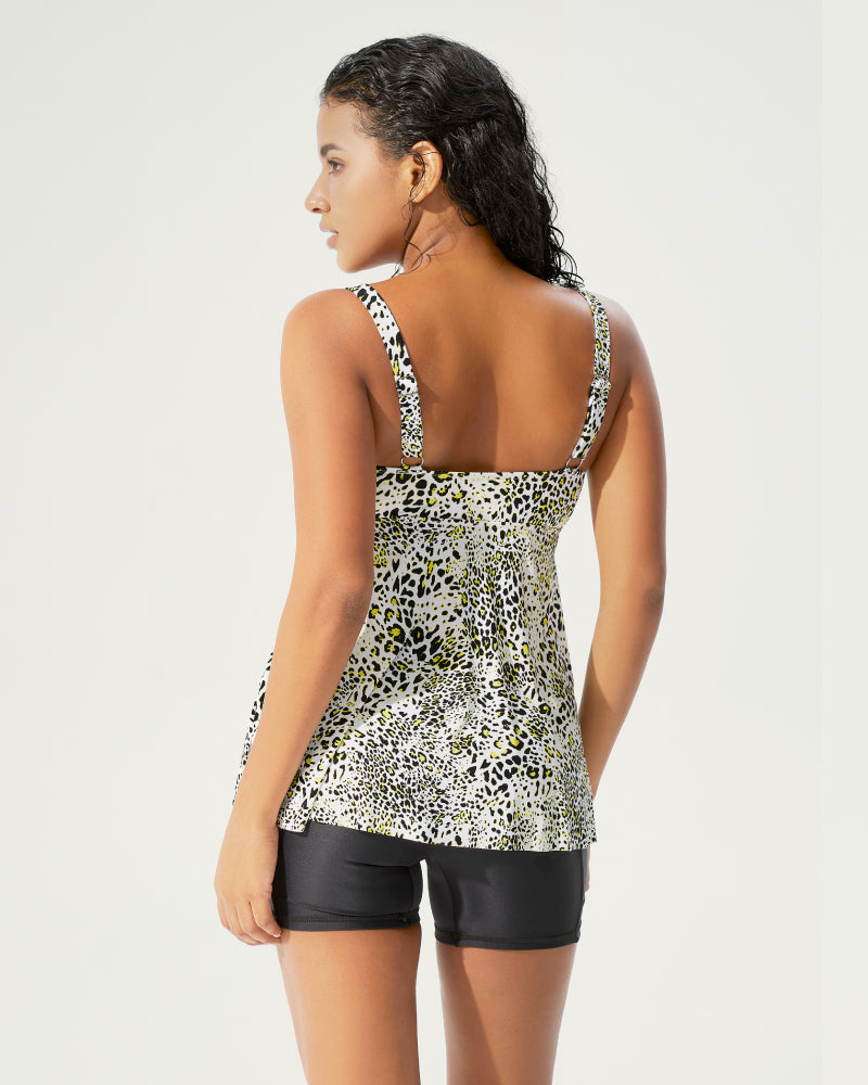 Leopard Print Camisole Dress & Boy Short Set