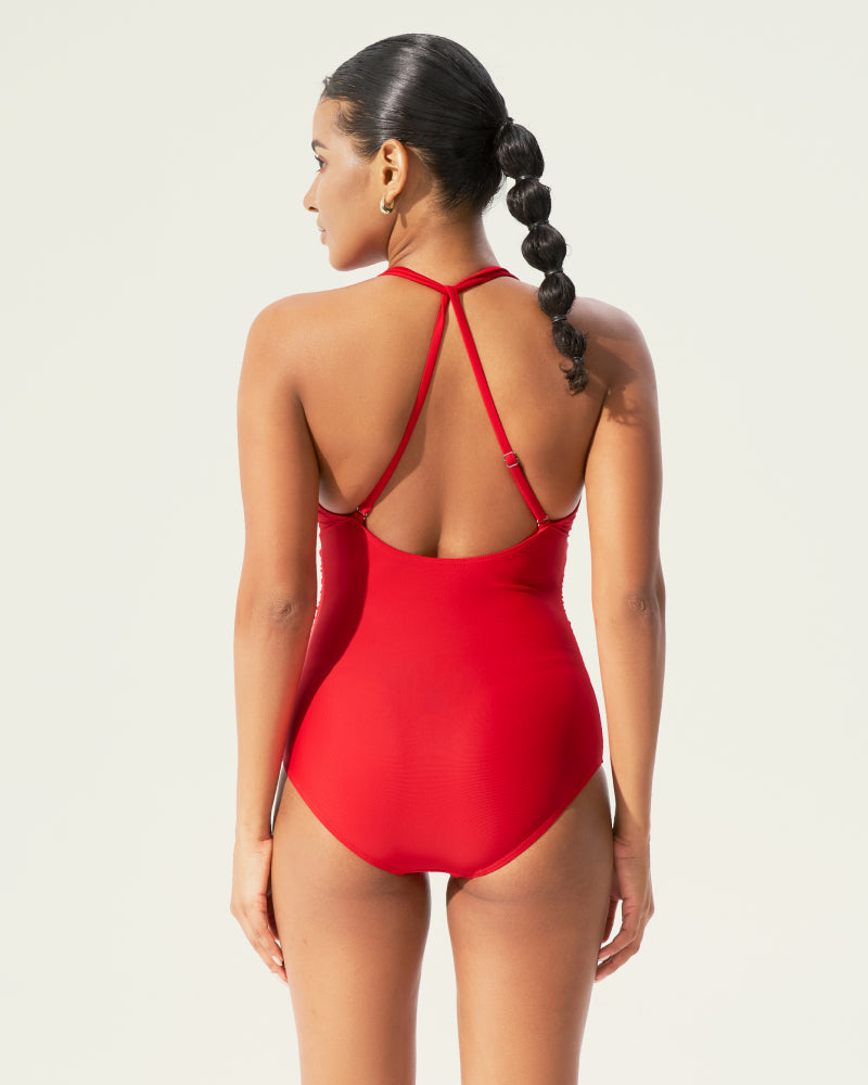 Halter Neck Ruched Bodysuit