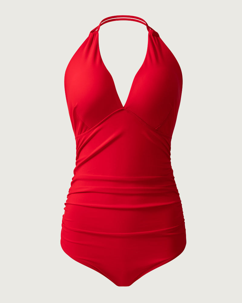 Halter Neck Ruched Bodysuit