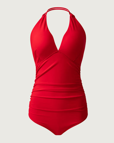 Halter Neck Ruched Bodysuit