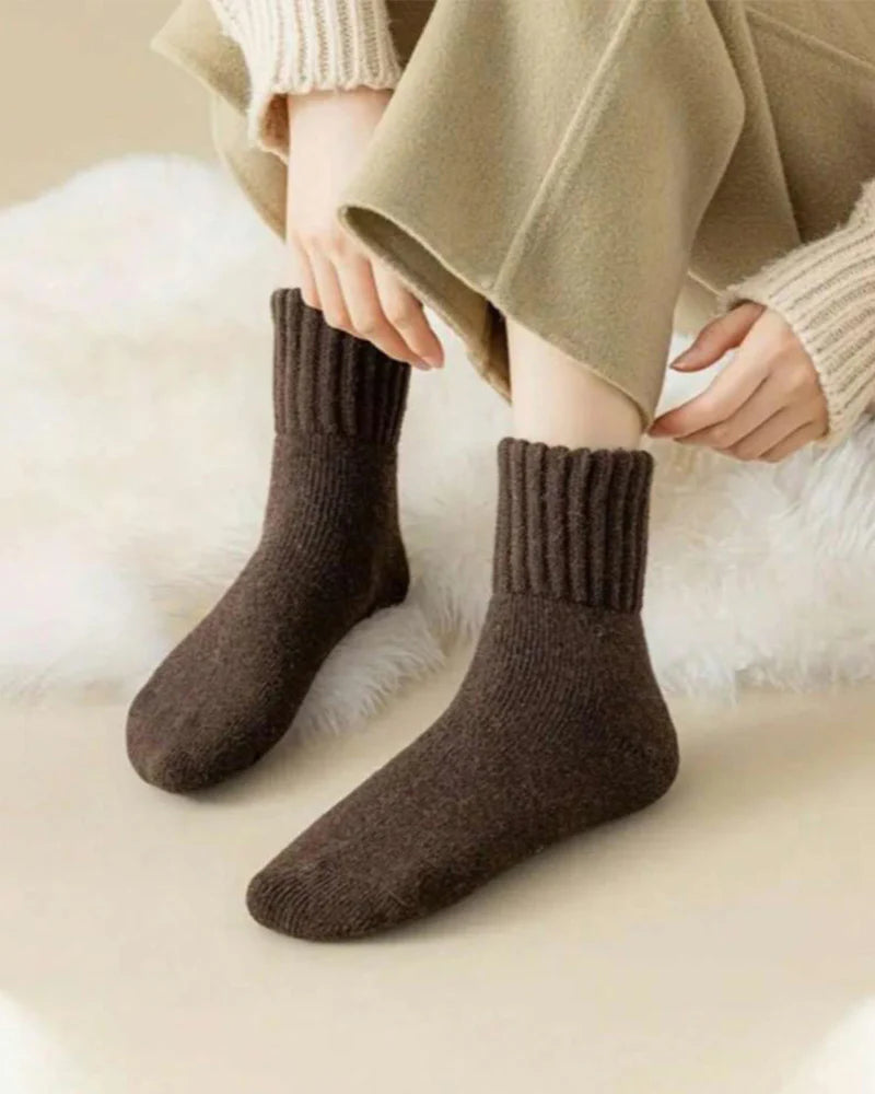 Cashmere casual soft comfy warm socks for fall and winter[5 pairs]