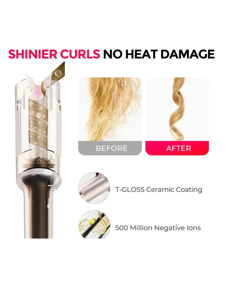 Automatic Curling Irons with Millions Negative Ionic, Ceramic Coating