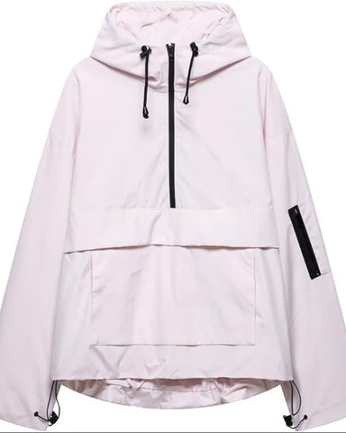 Women's  Waterproof Oversized Fall Hoodie Coat  Jacket with Adjustable Waist, Hood & Cuffs, Jacket Outerwear with
