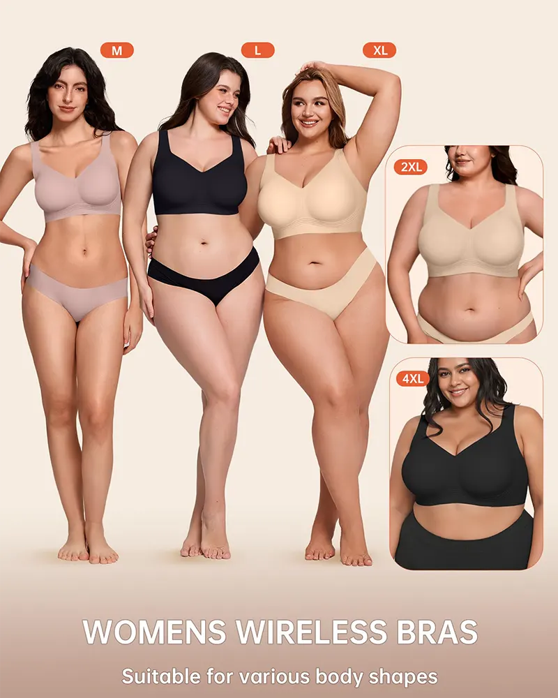 Plus Size Wireless Full Coverage Jelly Smoothing Bra