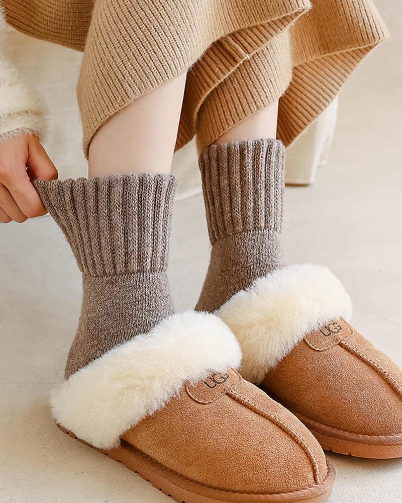 Cashmere casual soft comfy warm socks for fall and winter[5 pairs]