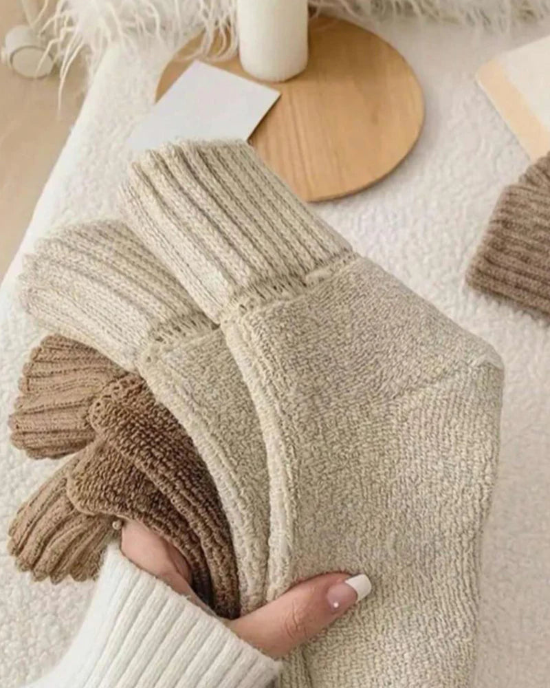 Cashmere casual soft comfy warm socks for fall and winter[5 pairs]