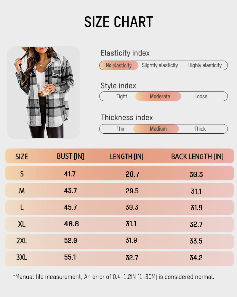 Casual Plaid Flannel Shacket Jacket